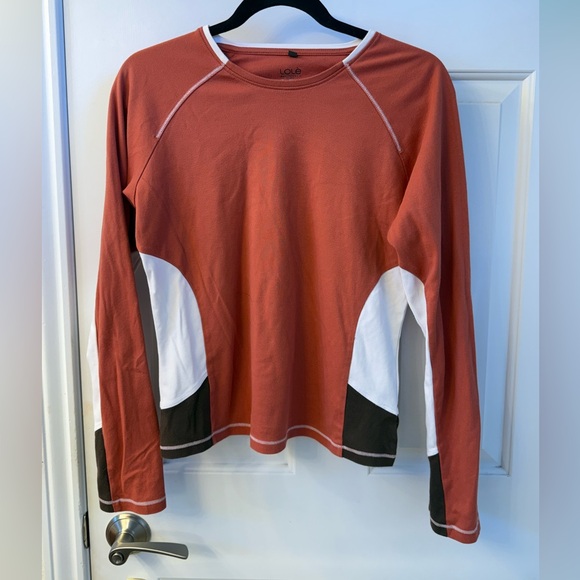 Lole Tops - Lole Terracotta and White Long Sleeve Shirt